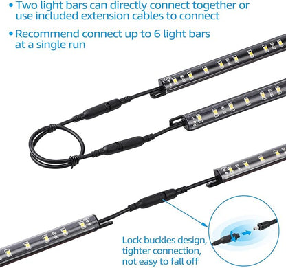 TORCHSTAR LED Safe Lighting Kit, 12 Inch Linkable Light Bars + Motion Sensor + - Image 4