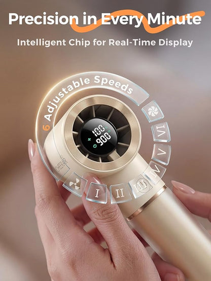 Handheld Portable Fan, 6-Speed Powerful Mini Personal Fan, Rechargeable 5000mAh - Image 4