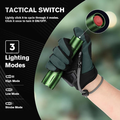 RECHOO LED Flashlight 2 Pack Green, Tactical Flashlights High Lumens - Image 5