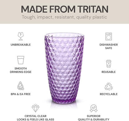 BELLAFORTE Shatterproof Tritan Plastic Tall Tumbler, 19oz Drinking Glasses Set - Image 3