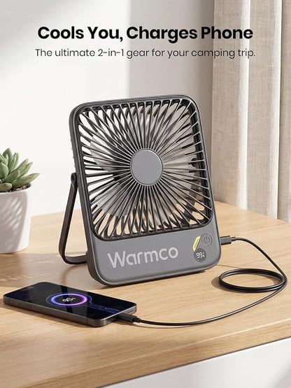 Warmco 10000mAh Portable Travel Fan 7-inch, Max 24H Runtime, Ultra-thin Quiet - Image 6