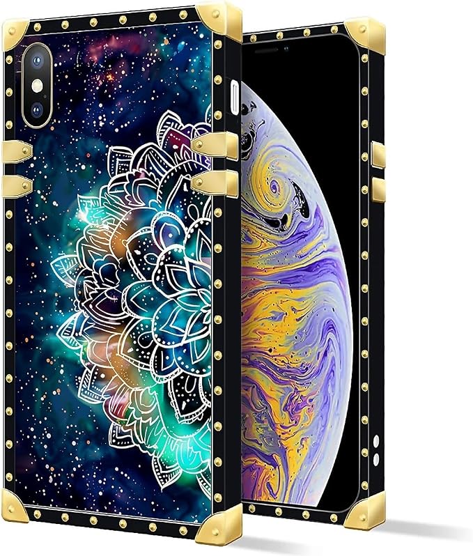 Compatible with iPhone Xs Max Case, Starry Sky Colourful Mandala Luxury Golden - Image 2