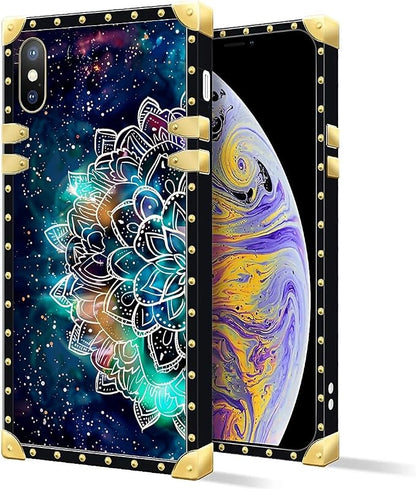 Compatible with iPhone Xs Max Case, Starry Sky Colourful Mandala Luxury Golden - Image 2