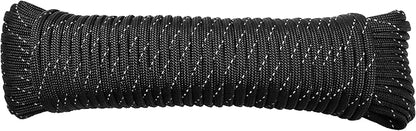 Paracord Rope, Reflective III Parachute Cord 7 Strand Core 550lb, 100ft Black by LUOPUTUO