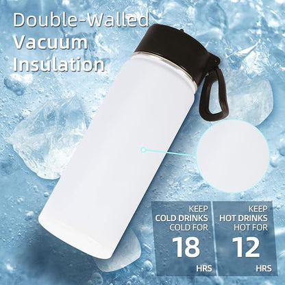 Volhoply 18oz Insulated Water Bottle Bulk 8 Pack, Kids Stainless Steel Water - Image 2