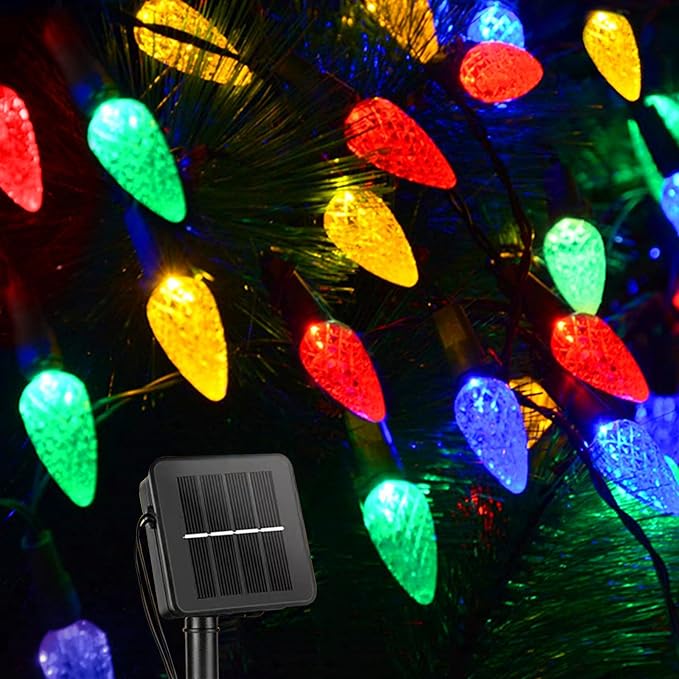 Solar String Strawberry Lights Outdoor 100 LED 40Ft Multi-Color Christmas Fairy by LightUpYourLife