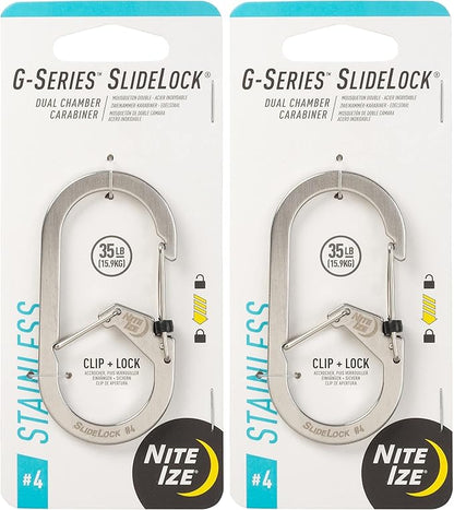 Nite IZE G-Series SlideLock #4 Dual Chamber Carabiner, Dual Security Carabiner by Nite+Ize