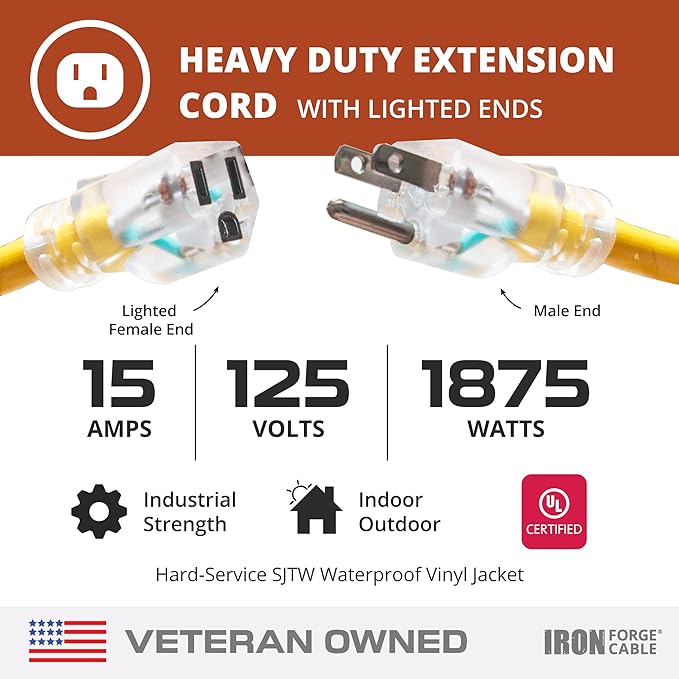 Iron Forge Cable Outdoor Extension Cord 3 Ft - Image 3