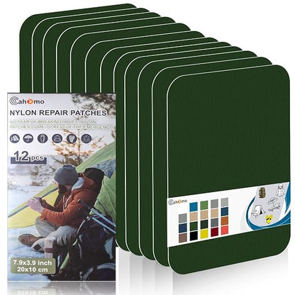 Cahomo 7.9x3.9 inch 12 PCS Nylon Repair Patch Nylon Repair Tape Self Adhesive by Cahomo