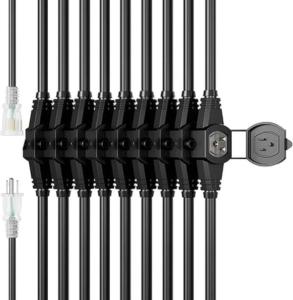 50FT 12 Gauge Multi-Outlet Outdoor Extension Cord, 10 Evenly Spaced - Image 2