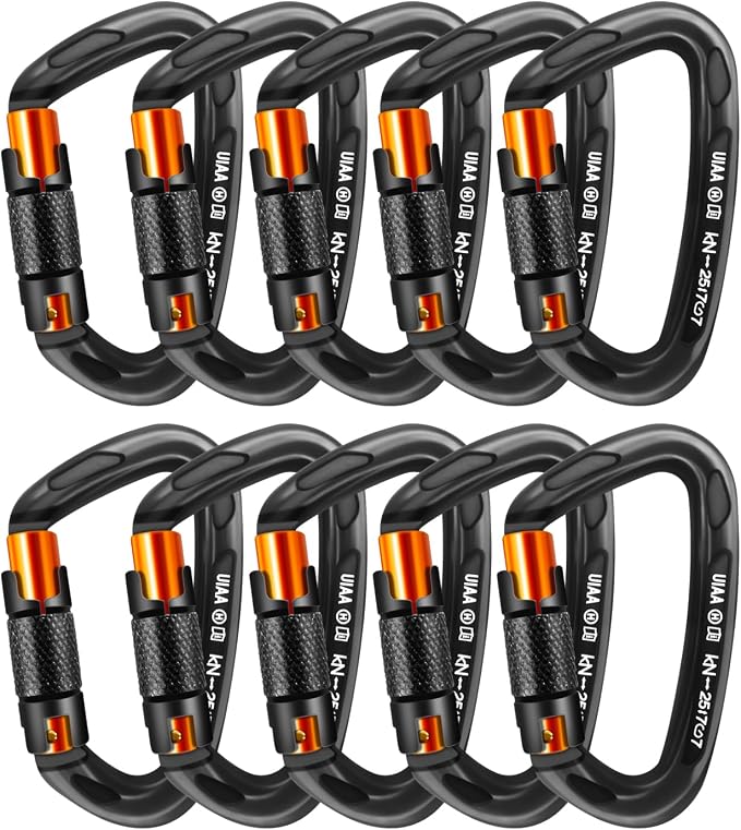UIAA Certified Professional Heavy Duty Large Locking Carabiner Clips Climbing by AINIKEY