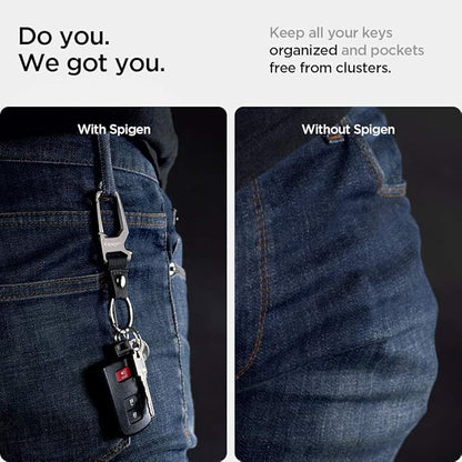 Spigen Life Carabiner Key Ring Clip, Car Keychain Clip, Bottle Opener Key Chain - Image 3