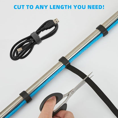 50 ft x 1/2 inch Hook and Loop Roll, Reusable Fastening Cable Ties, Office and - Image 3