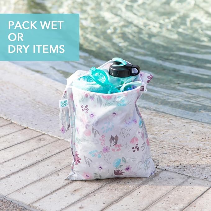 Bumkins - Waterproof Wet Bag - For Baby, Swim Suit, Cloth Diapers, Pump Parts - Image 3