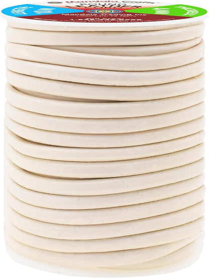 Mandala Crafts Round Genuine Cream Leather Cord - Image 2