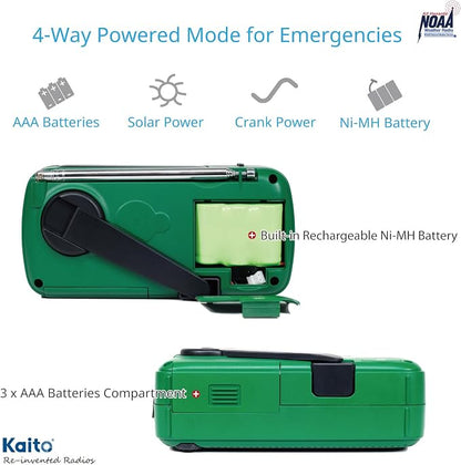 Kaito Best NOAA and SW Portable Solar/Hand Crank AM/FM, Shortwave & NOAA - Image 4