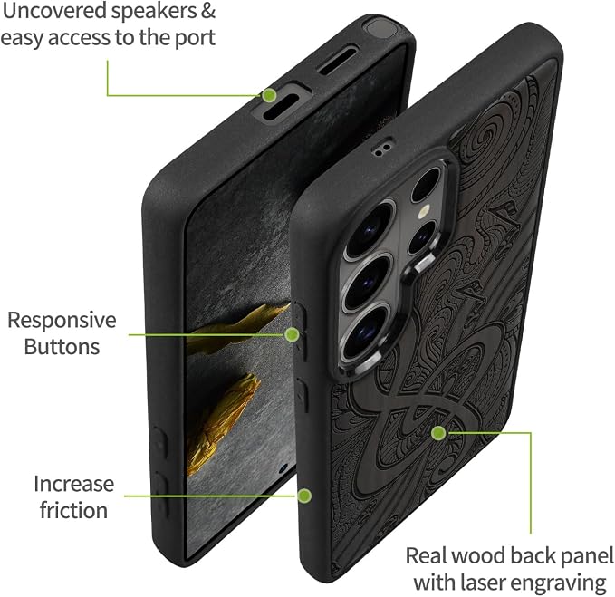 Carveit Magnetic Wooden Case for Samsung Galaxy S26 Ultra Case 2026, TPU - Image 6