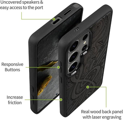 Carveit Magnetic Wooden Case for Samsung Galaxy S26 Ultra Case 2026, TPU - Image 6