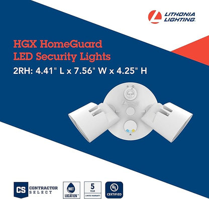 Lithonia Lighting HomeGuard 2-Light LED Outdoor Flood Lights, Outdoor LED Lights - Image 4