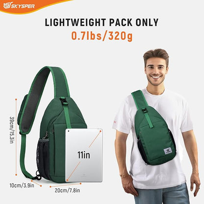 SKYSPER Sling Bag RFID Cross Body Bag Recycled Crossbody Backpack Travel Daypack - Image 2
