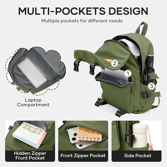 coowoz Lightweight School Backpack College Laptop Backpack - Image 4