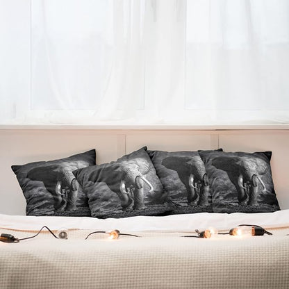 Ambesonne Elephant Throw Pillow Cushion Case Pack of 4, Majestic Elephant Bull - Image 6