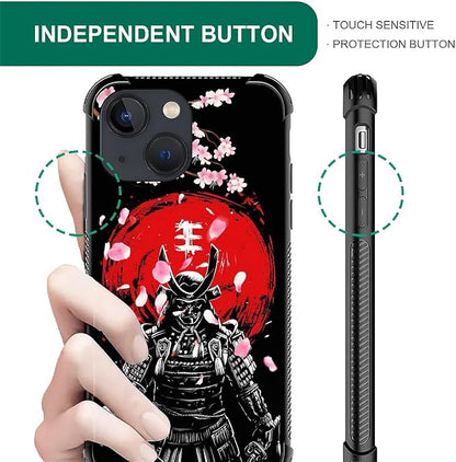 for iPhone 14 Case, Sakura Japanese Samurai Pattern Graphic Design Girl Boy - Image 4
