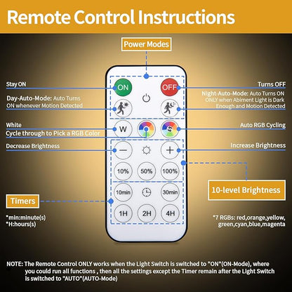 RGB LED Rechargeable Motion Sensor Night Light - Image 5