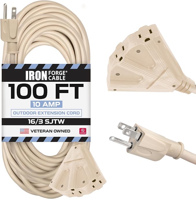 Iron Forge Cable Weatherproof 100 Ft Outdoor Extension Cord by IronForgeCable