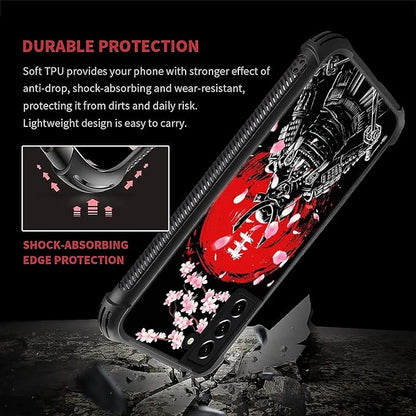 for Samsung Galaxy S21 Plus Case, Sakura Japanese Samurai Pattern Graphic - Image 2