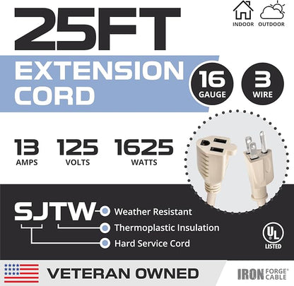 Iron Forge Cable Weatherproof 25 Ft Outdoor Extension Cord - Image 2