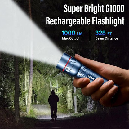 Rechargeable Flashlights High Lumens, G1000 Super Bright Flash Light, Small - Image 7