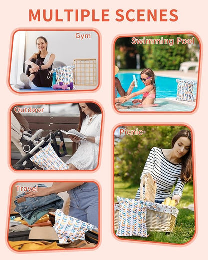 babygoal Wet Dry Bags for Baby Cloth Diapers, Washable Travel Bags, Gym Bag for - Image 3