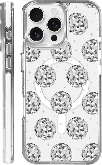 Case for iPhone 16 Pro, Disco Ball Grayish White Phone Case Design，for Women by Toulas
