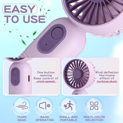 Rossesay 6 Pcs Mini Portable Fan Bulk Cute Handheld Lightweight Small Little - Image 4