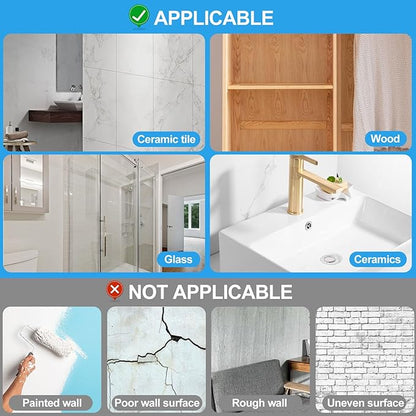 JINSHUNFA Adhesive Wall Hooks 13LB Heavy Duty No Drill Large Transparent - Image 4