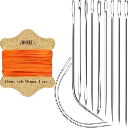 Upholstery Repair Kit: Waxed Sewing Thread & Heavy Duty Needles by VONEEDL