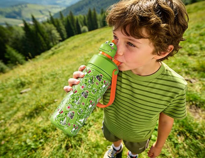POWCAN 18 oz Kids Stainless Steel Water Bottle: 2-in-1 Straw Spout Lid - Image 7