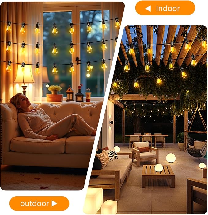 Outdoor Patio String Lights 200ft: S14 LED Shatterproof Bulbs 3 Modes Button - Image 8