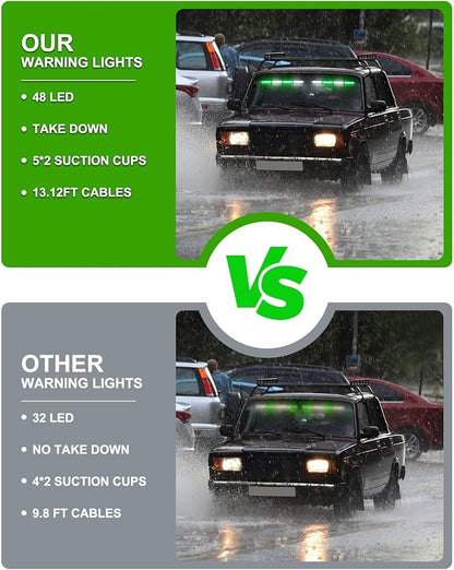 HLauto 604N Emergency Dash Strobe Lights: 2x16.8 inch Green White Security - Image 7