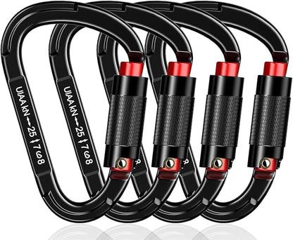 Auto Locking Carabiner Heavy Duty Carabiner 25kN UIAA Certified Climbing by QIWYMHW
