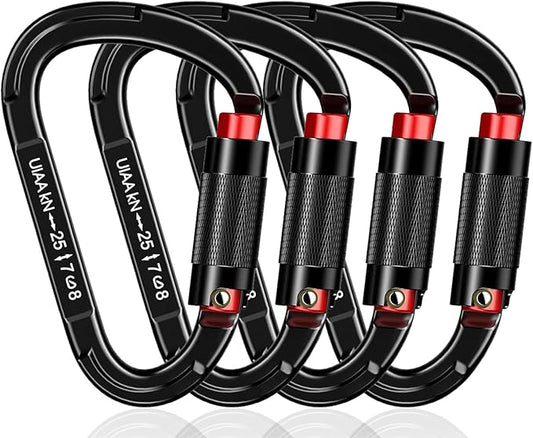 Auto Locking Carabiner Heavy Duty Carabiner 25kN UIAA Certified Climbing by QIWYMHW