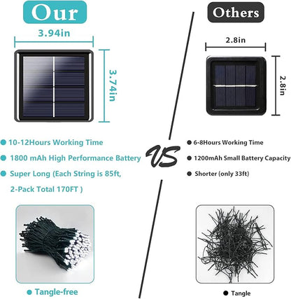 2 Pack Solar String Lights for Outside, 170 FT 480 LED Solar String Lights - Image 6