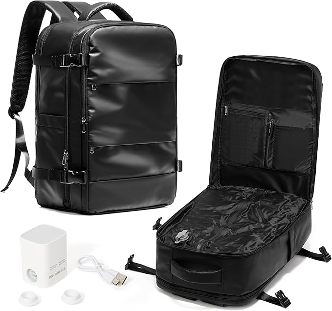 Vacuum Backpack Travel with Pump, Water Resistant Airbag Travel Backpack by WEPLAN