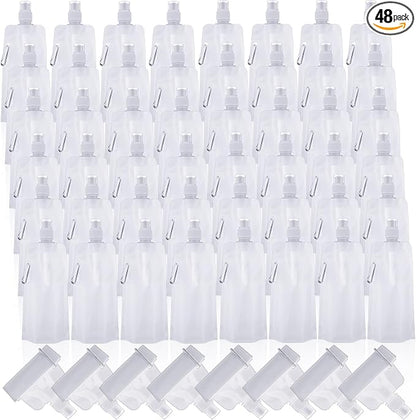 Teenyyou 48 Pack Collapsible Water Bottles Bulk 16oz Foldable Water Bottles by Teenyyou