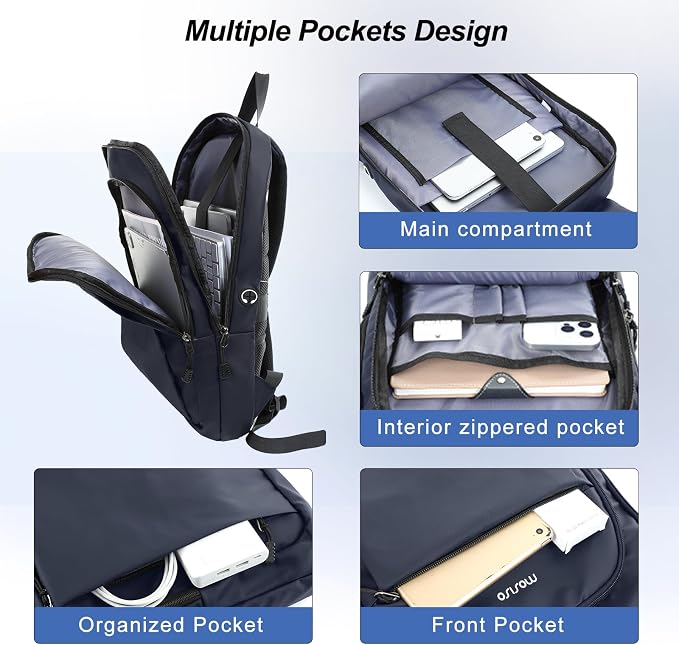 MOSISO Laptop Backpack for Men, Slim Lightweight Compact Computer Backpack for - Image 2