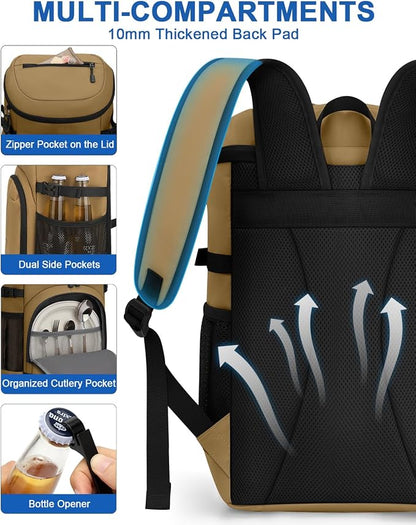 Pritent Cooler Backpack for Men Women Insulated Waterproof Backpack Cooler Leak - Image 6
