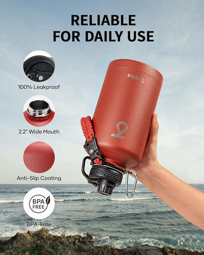 Trebo Water Bottle 64oz with Paracord Handle, Half Gallon Large Vacuum Triple - Image 5