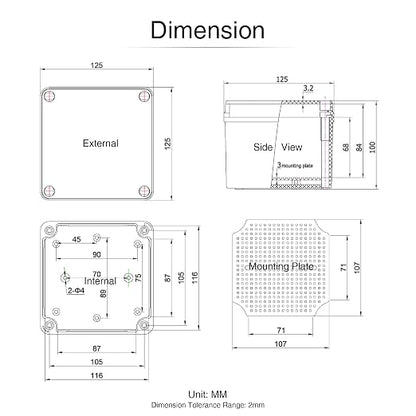 QILIPSU Outdoor Junction Box IP67 Waterproof Project Box ABS Plastic - Image 6