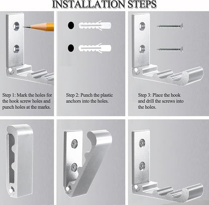 OHIYO 6 Pack Folding Wall Hooks, Heavy Duty Space-Saving Foldable Design Wall - Image 6